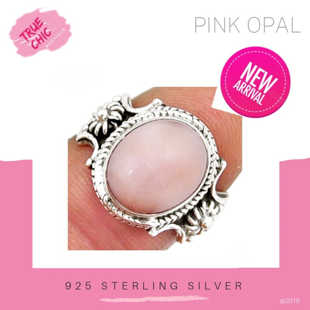 Natural Pink Opal Ring